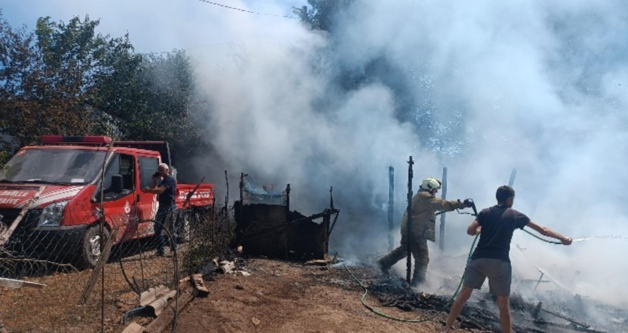 Silivri’de bir çiftliğin odunluğunda çıkan yangın kulübeye sıçradı Img