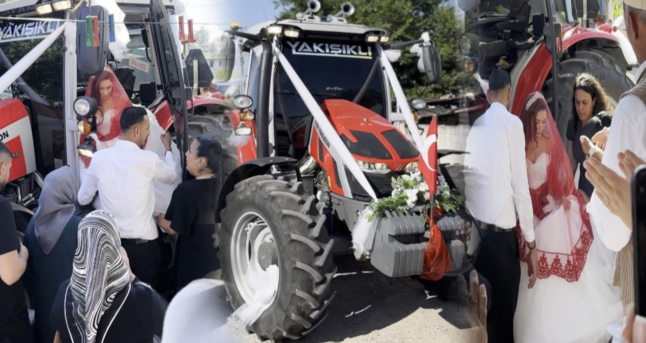 Osmaniye’de traktör, gelin arabası oldu Osmaniyede traktor gelin arabasi oldu p18YyAvW